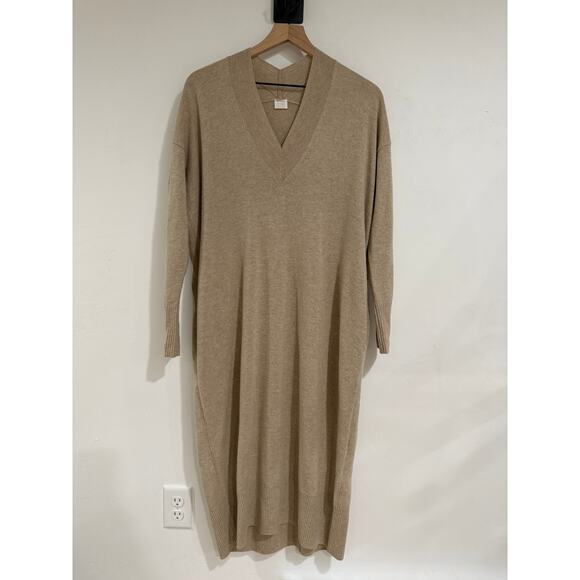 C.T. Plage Beige Wool/Cashmere Midi Knit Dress w/Pockets size 38 - Picture 1 of 6